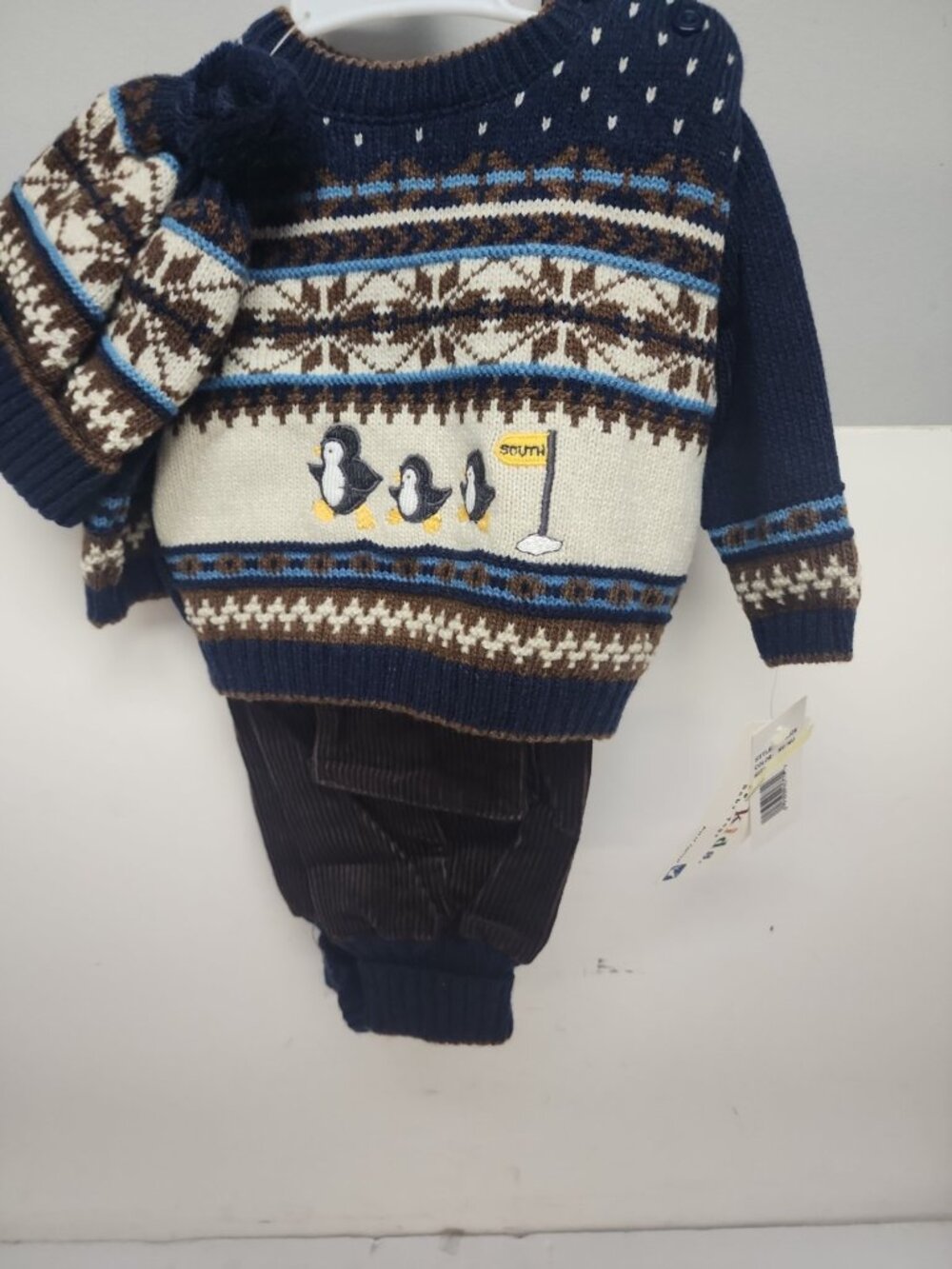 B.T. Kids Infant Boys 3-Piece  Set 3-6 Months Blue/Brown New!!!